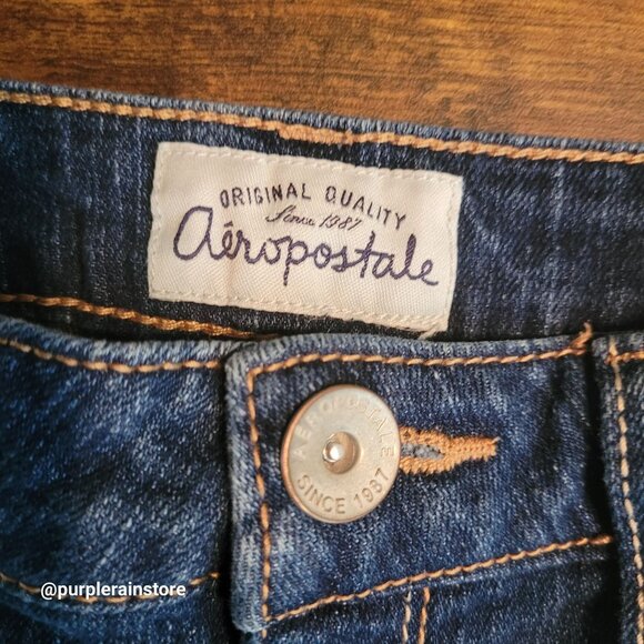 Aeropostale Cut Off Floral Embellished Shorts 6 Medium Light Wash Denim Country - Picture 3 of 10